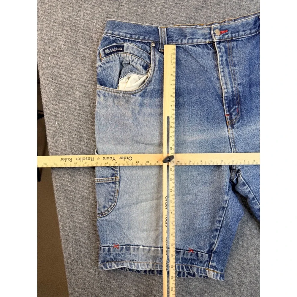 Merchant Jeans Co Mens 44 Blue Cotton Denim Carpenter Shorts Vintage Y2K Workwea